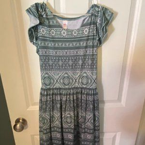 Juniors Justice Green Dress Short Sleeve Cotton 14/16